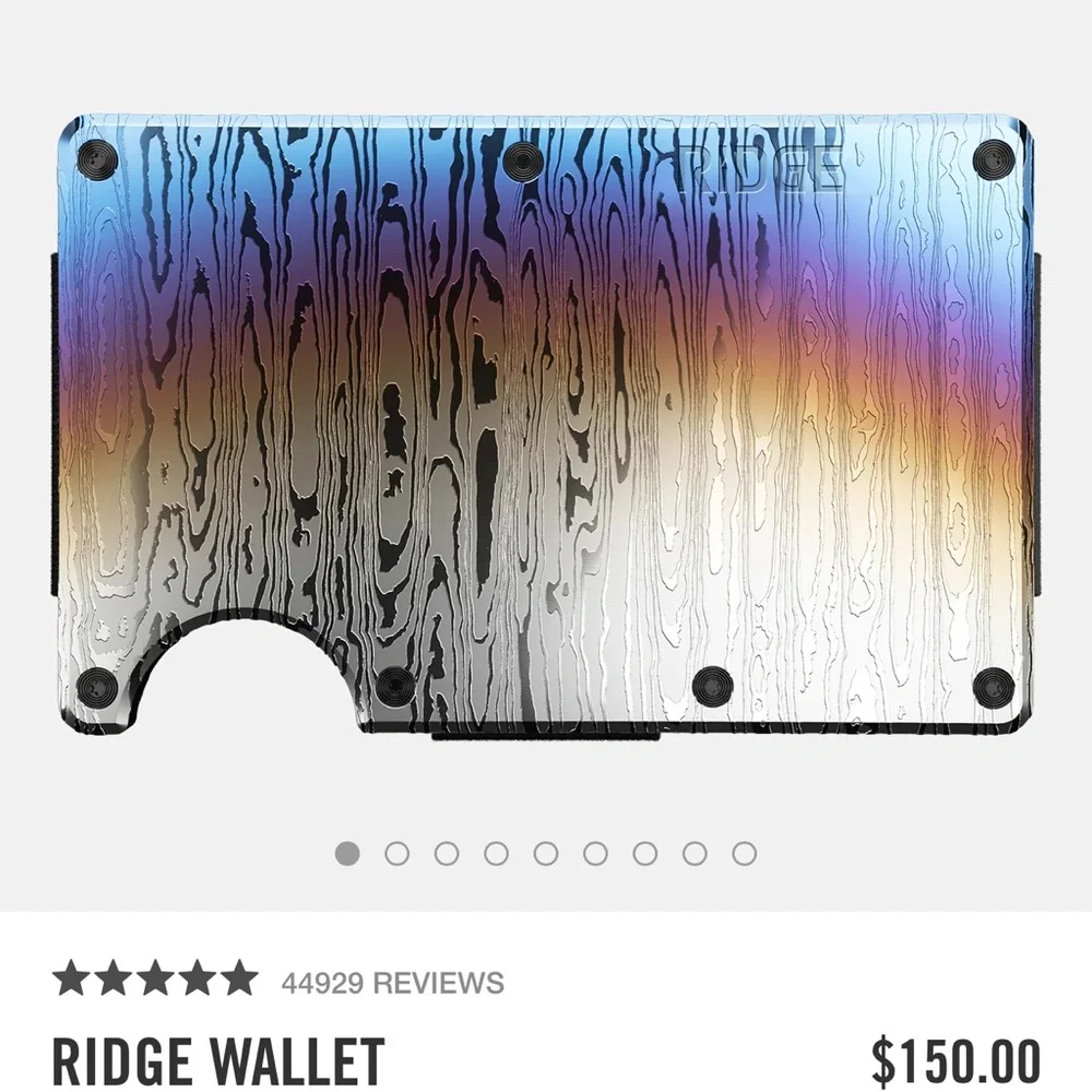 *SOLD*RIDGE Wallet Set - (3) DAMASCUS STEEL (STEEL, BURNT, BLACK) - Picture 11 of 12